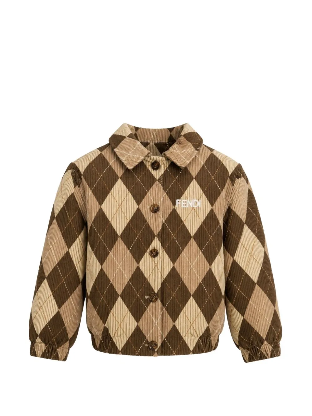 Argyle Corduroy Jacket by Fendi Kids
