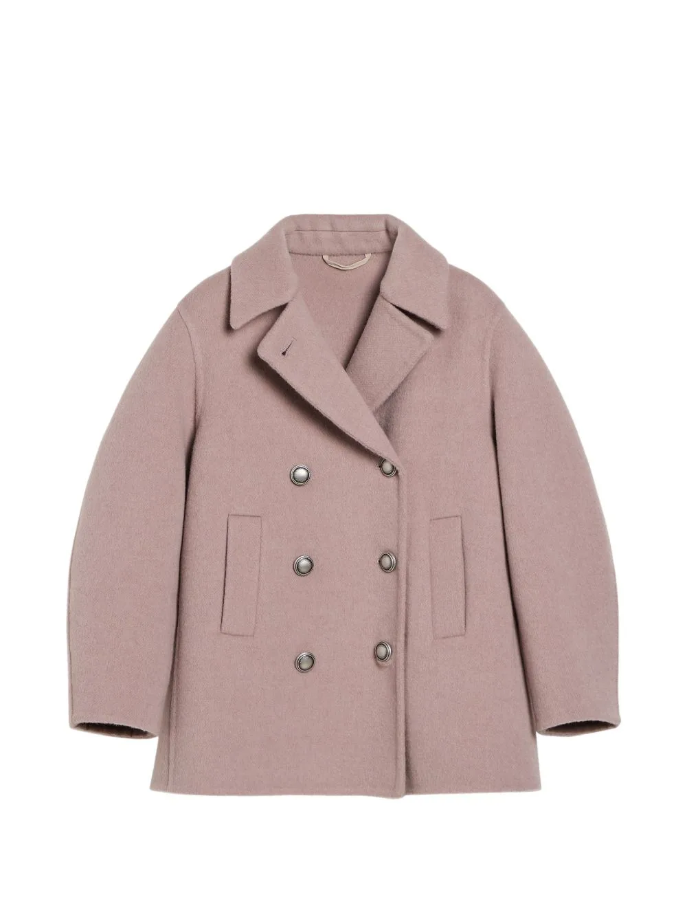 Monili-Detail Double-Breasted Coat by Brunello Cucinelli Kids