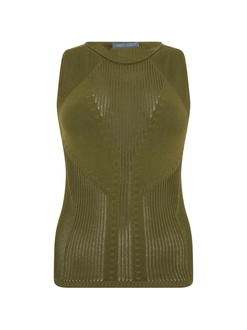 Pointelle-Knit Sleeveless Top by Alberta Ferretti