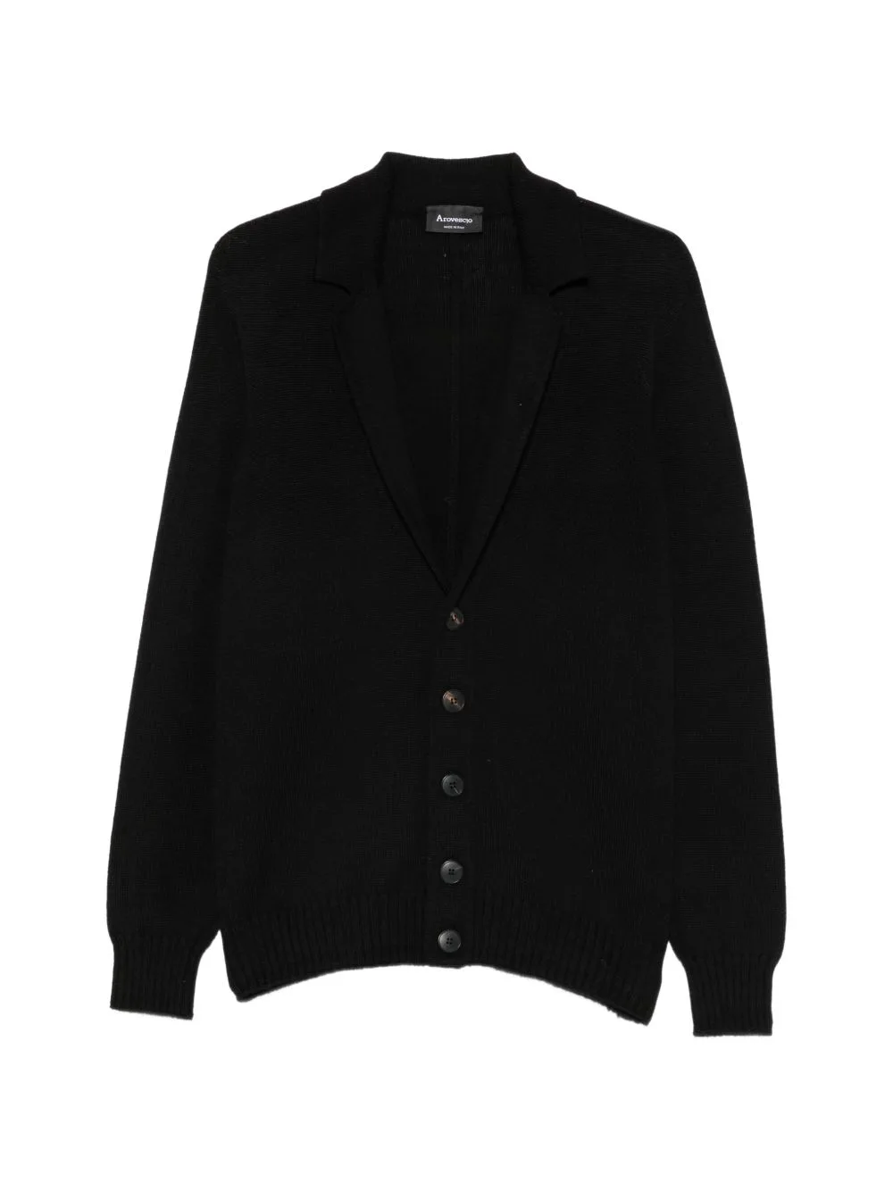 Notched-Lapel Button-Up Cardigan by AROVESCIO