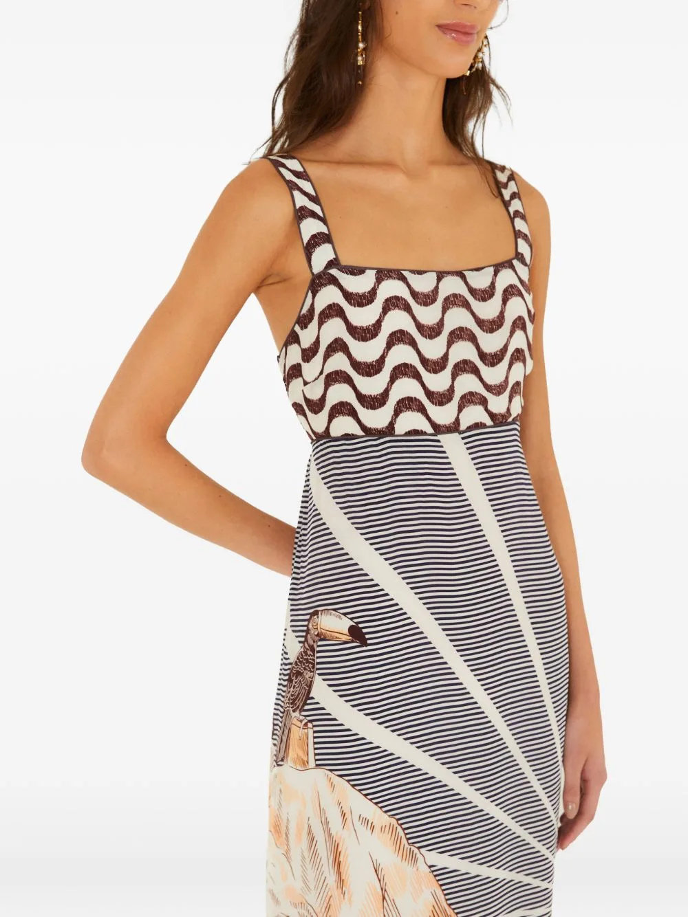 Graphic-Print Square-Neck Midi Dress by FARM Rio