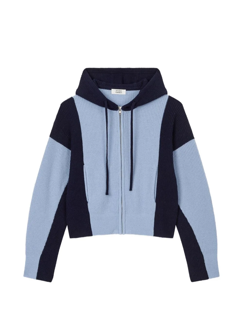 Ribbed-Knit Panelled Hoodie by TOMBOY