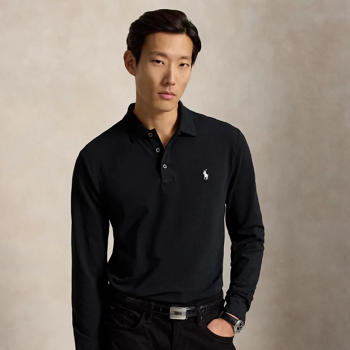 Custom Slim Fit Stretch Mesh Polo Shirt