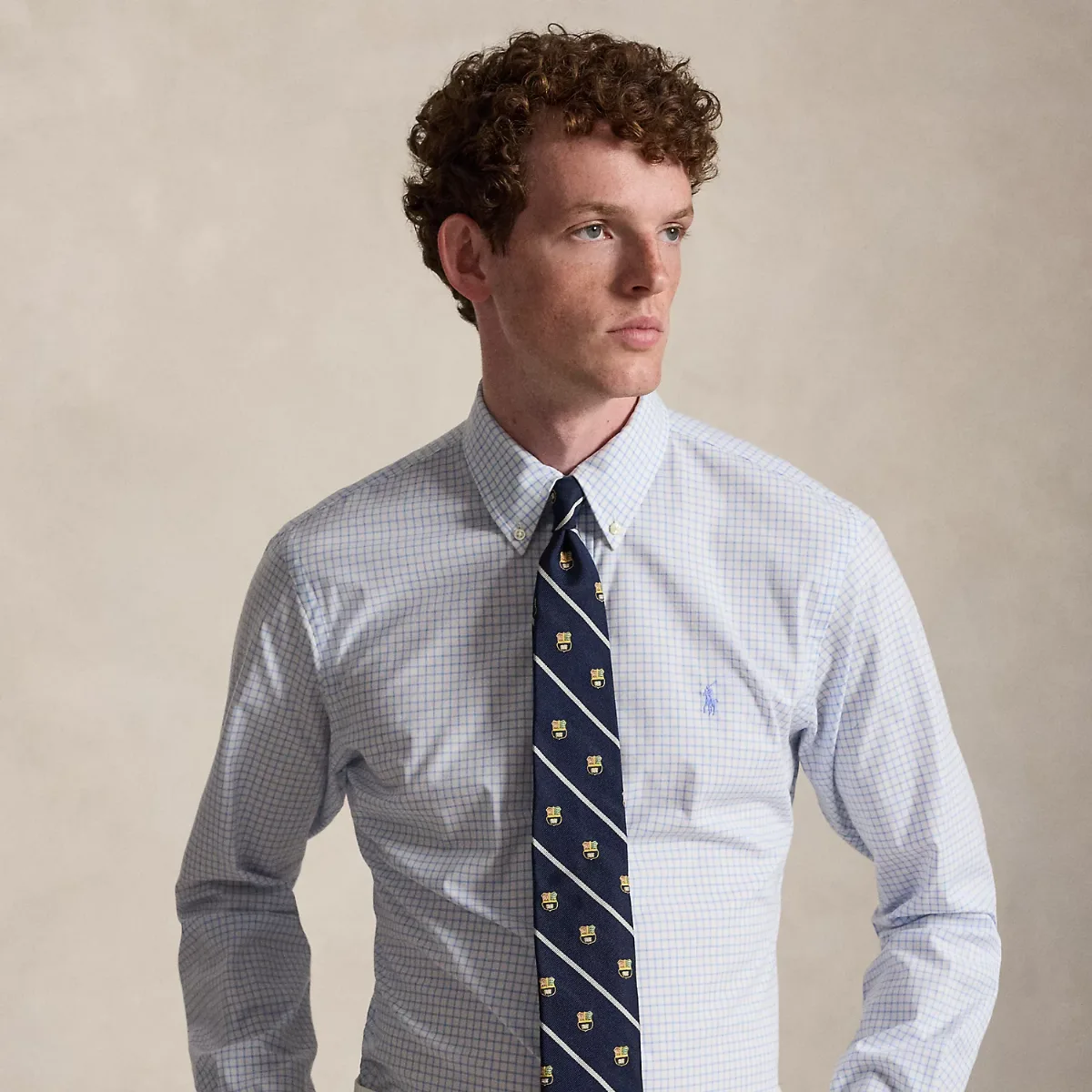 Custom Fit Checked Stretch Poplin Shirt by Polo Ralph Lauren