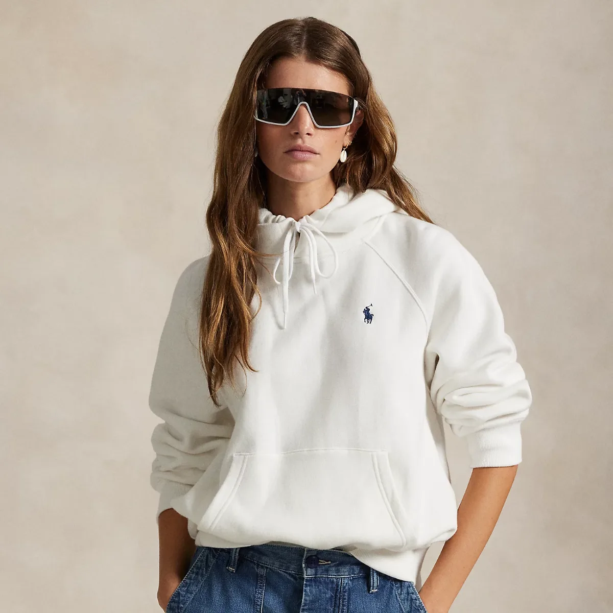 Shrunken Fit Fleece Hoodie by Polo Ralph Lauren