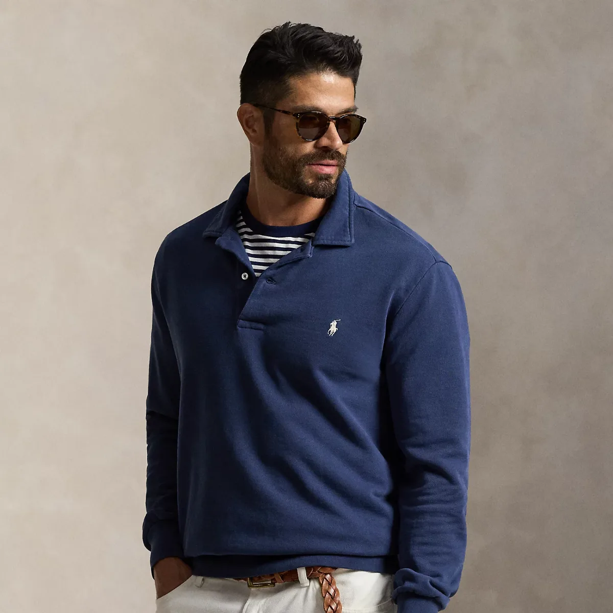 Loopback Fleece Collared Sweatshirt by Ralph Lauren Big & Tall