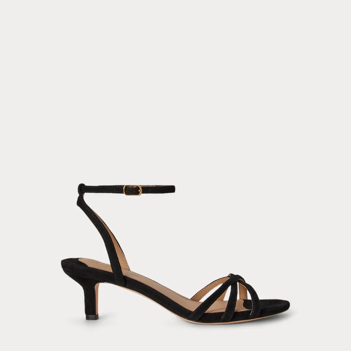 Kendyl Kitten-Heel Suede Sandal by Lauren Ralph Lauren