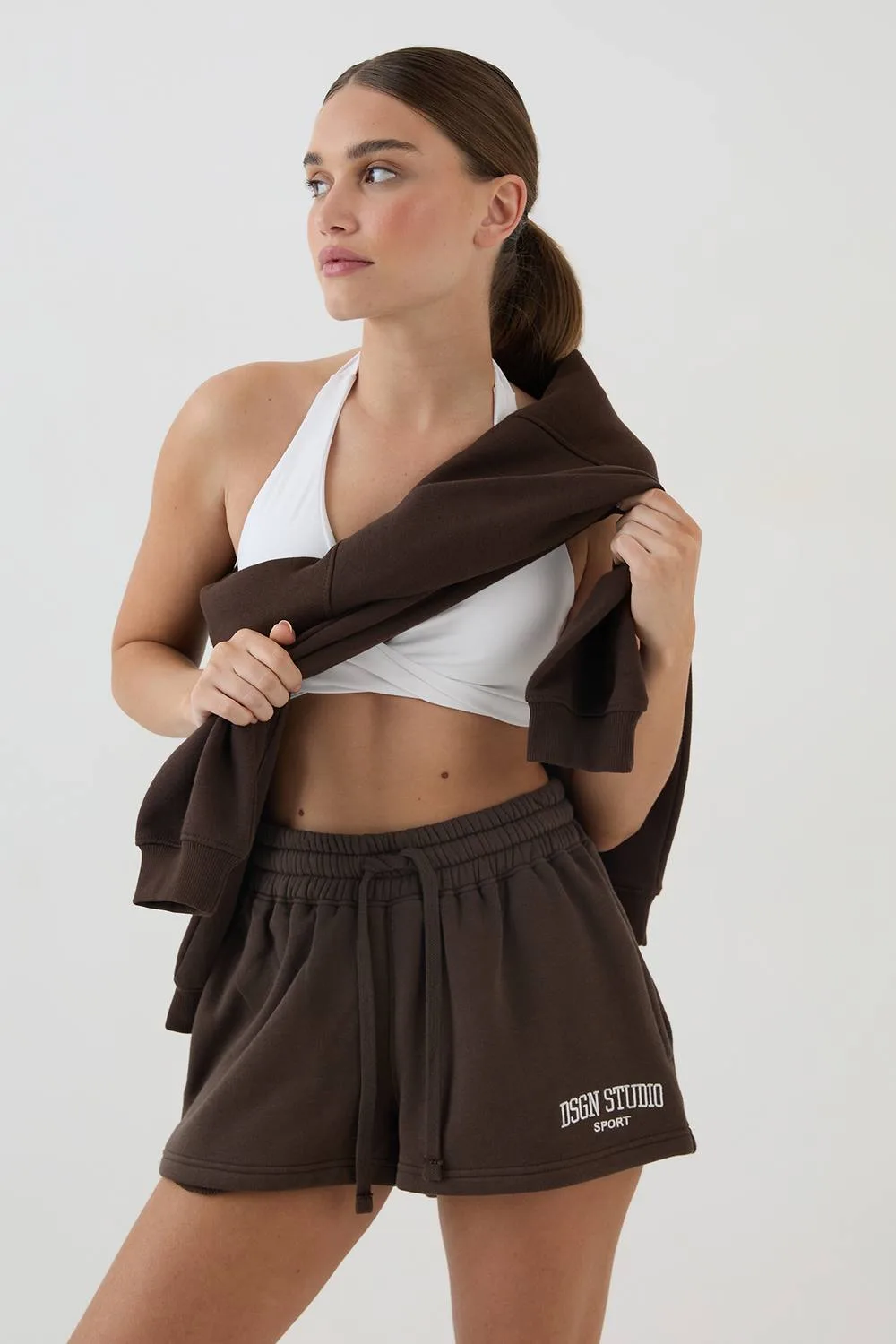 Collegiate Applique Loose Fit Sweat Short by DSGN Studio