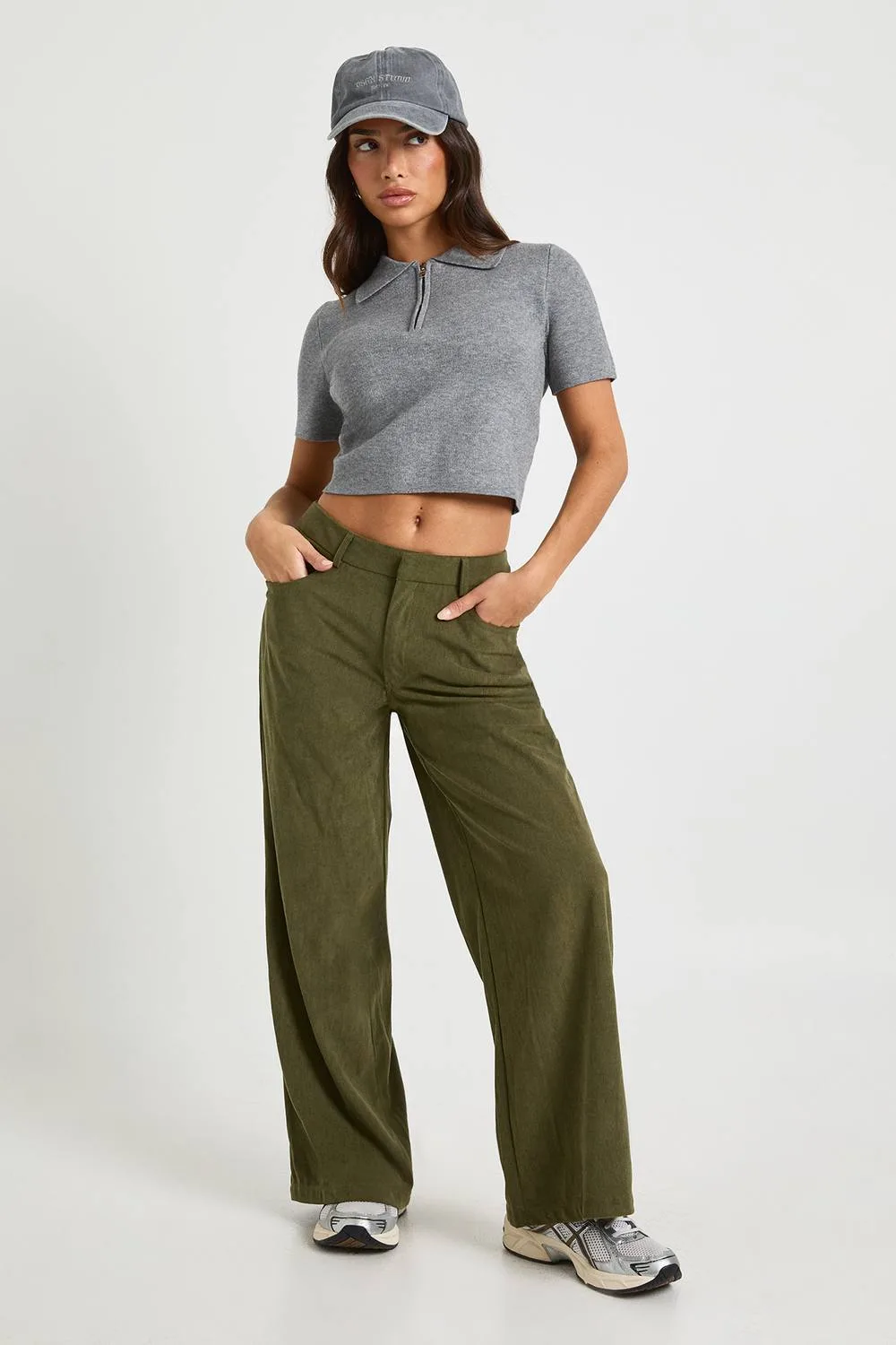 Cord Cinch Waist Wide Leg Trouser by boohoo