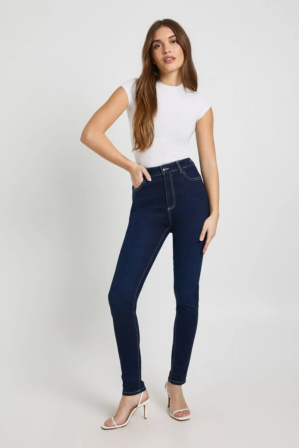 High Waist Booty Lifting Skinny Jean by boohoo