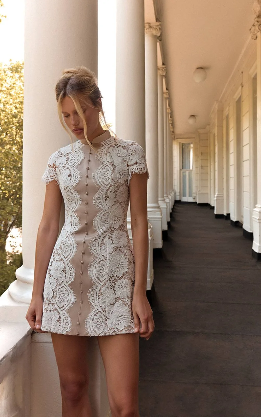 PLT Label Lace High Neck a Line Dress by PrettyLittleThing
