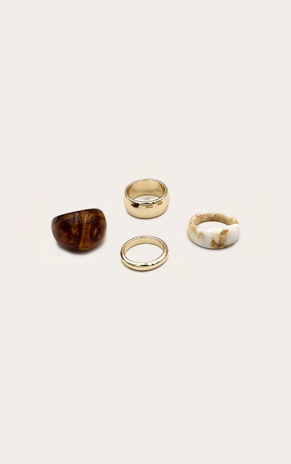 Chunky Resin Multi-Pack Rings by PrettyLittleThing