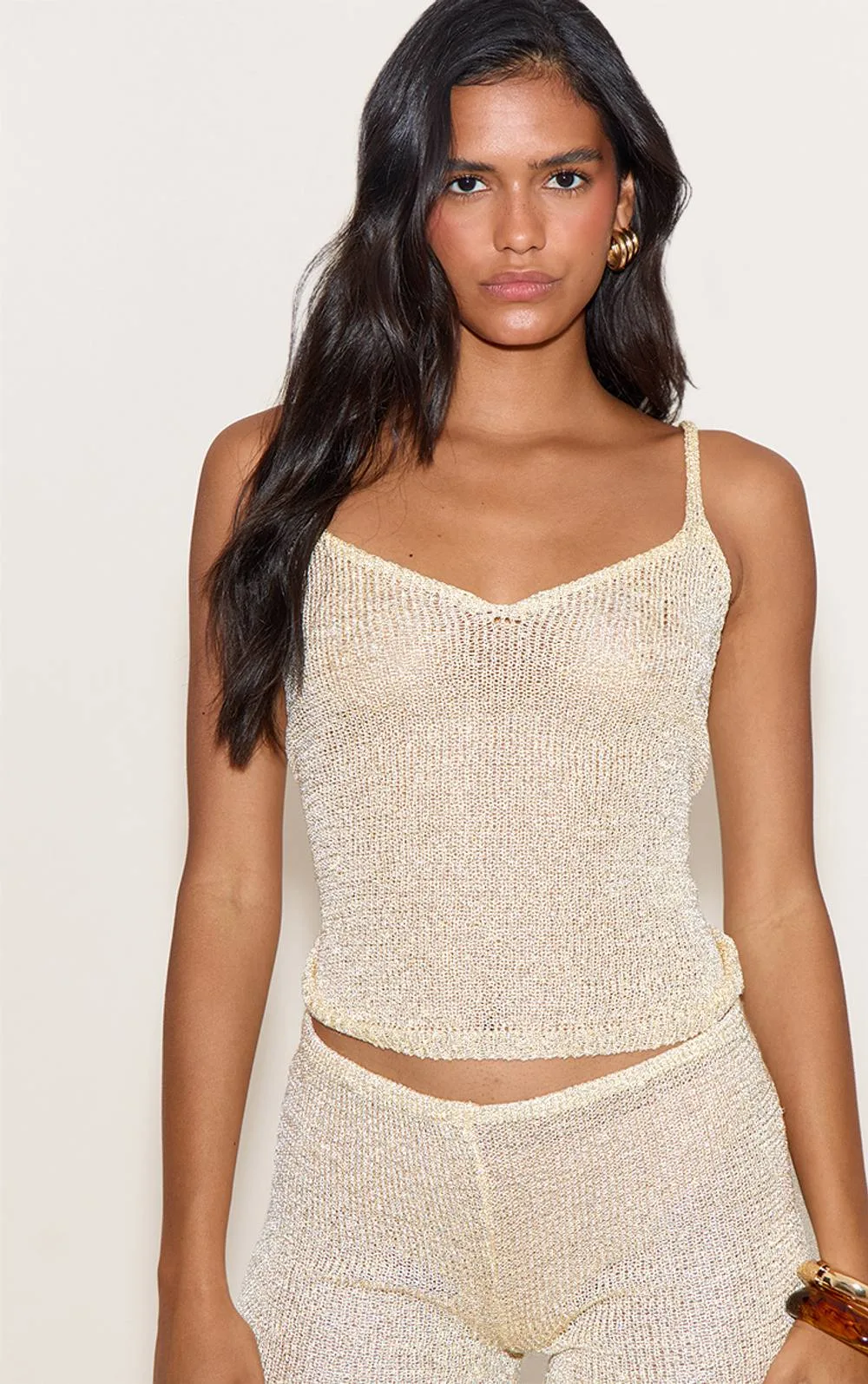 Sequin Knitted Cami Top by PrettyLittleThing