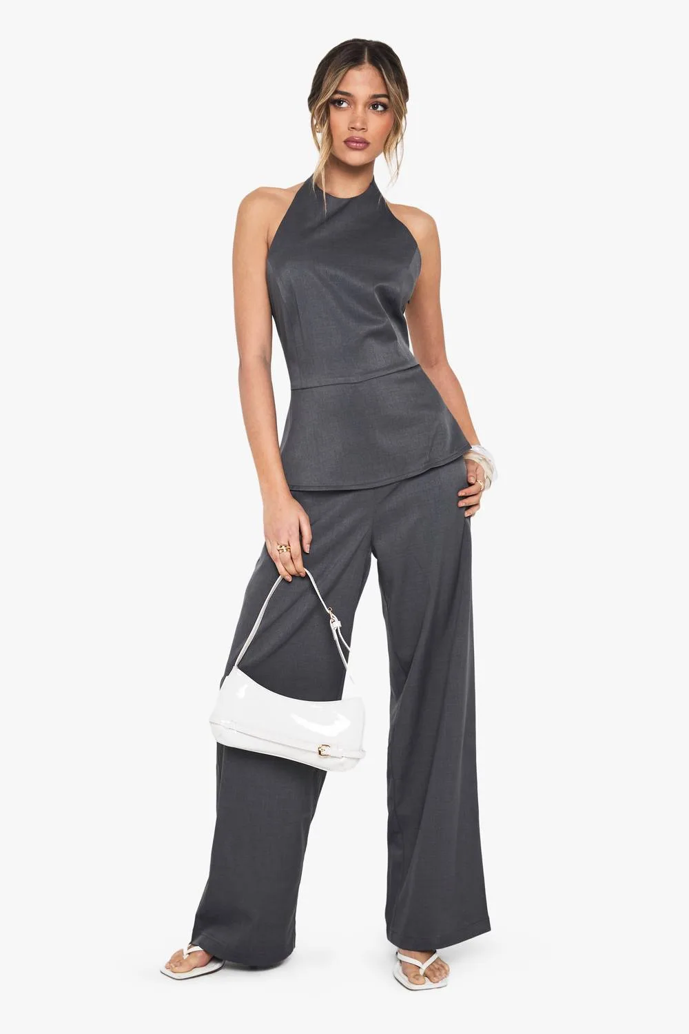 Tailored High Neck Waistcoat Jumpsuit by boohoo