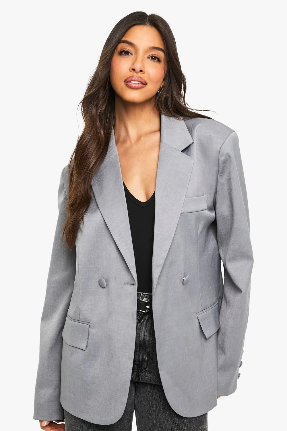 Tailored Cinched Waist Wrap Blazer by boohoo