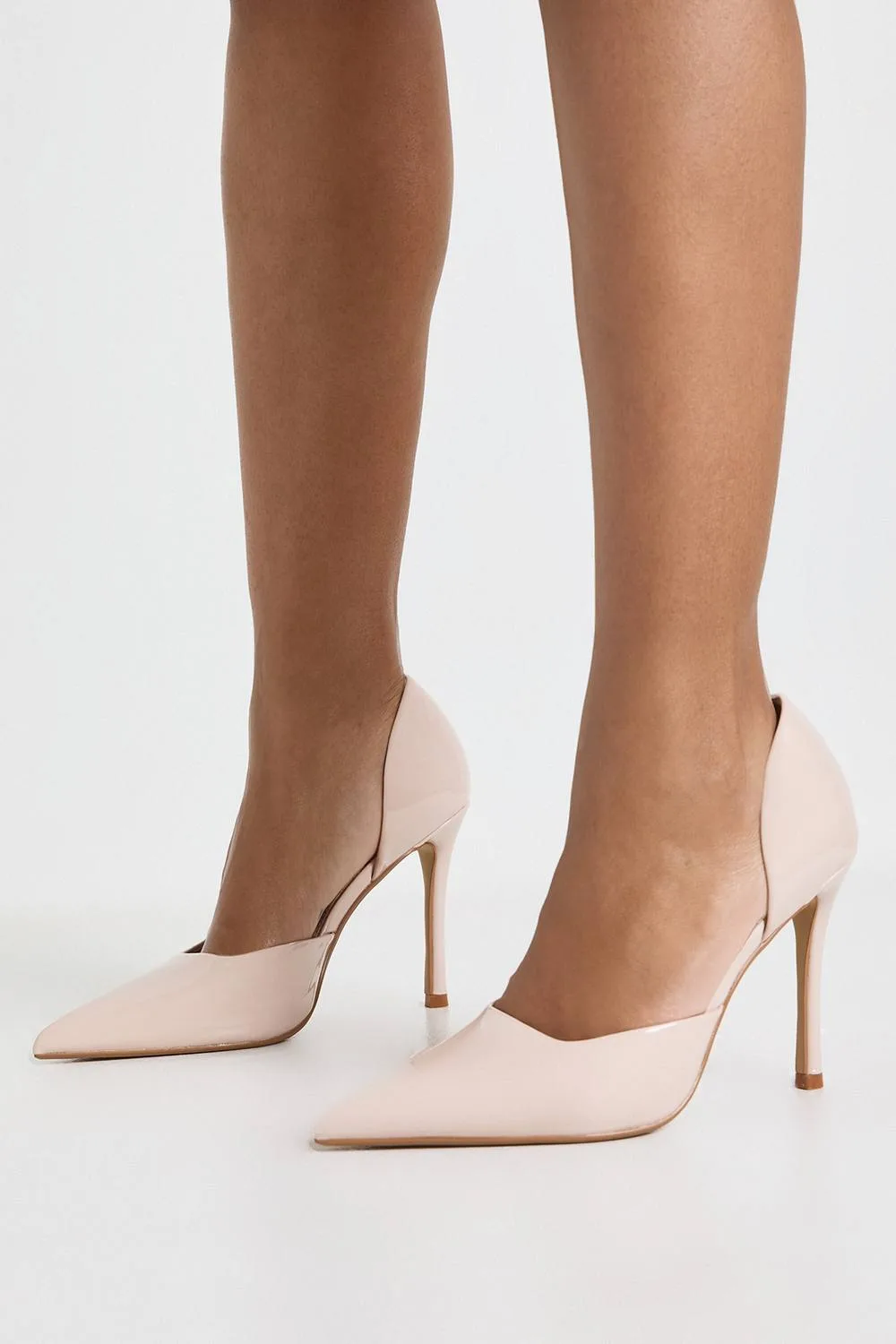 Wide Fit 2 Part Cut Out Court Shoes by boohoo