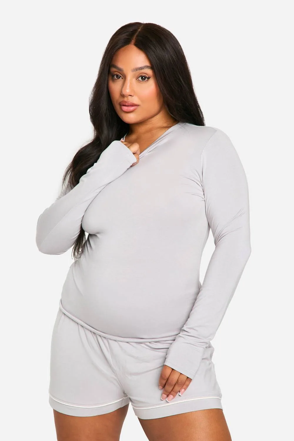 Long Sleeve Modal Lounge T-Shirt by boohoo