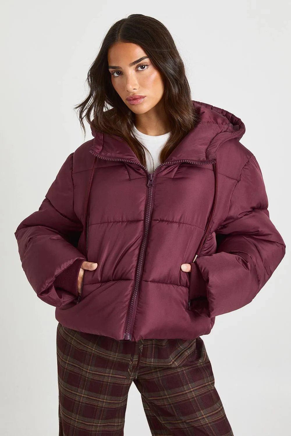 Hooded Padded Puffer Jacket by boohoo