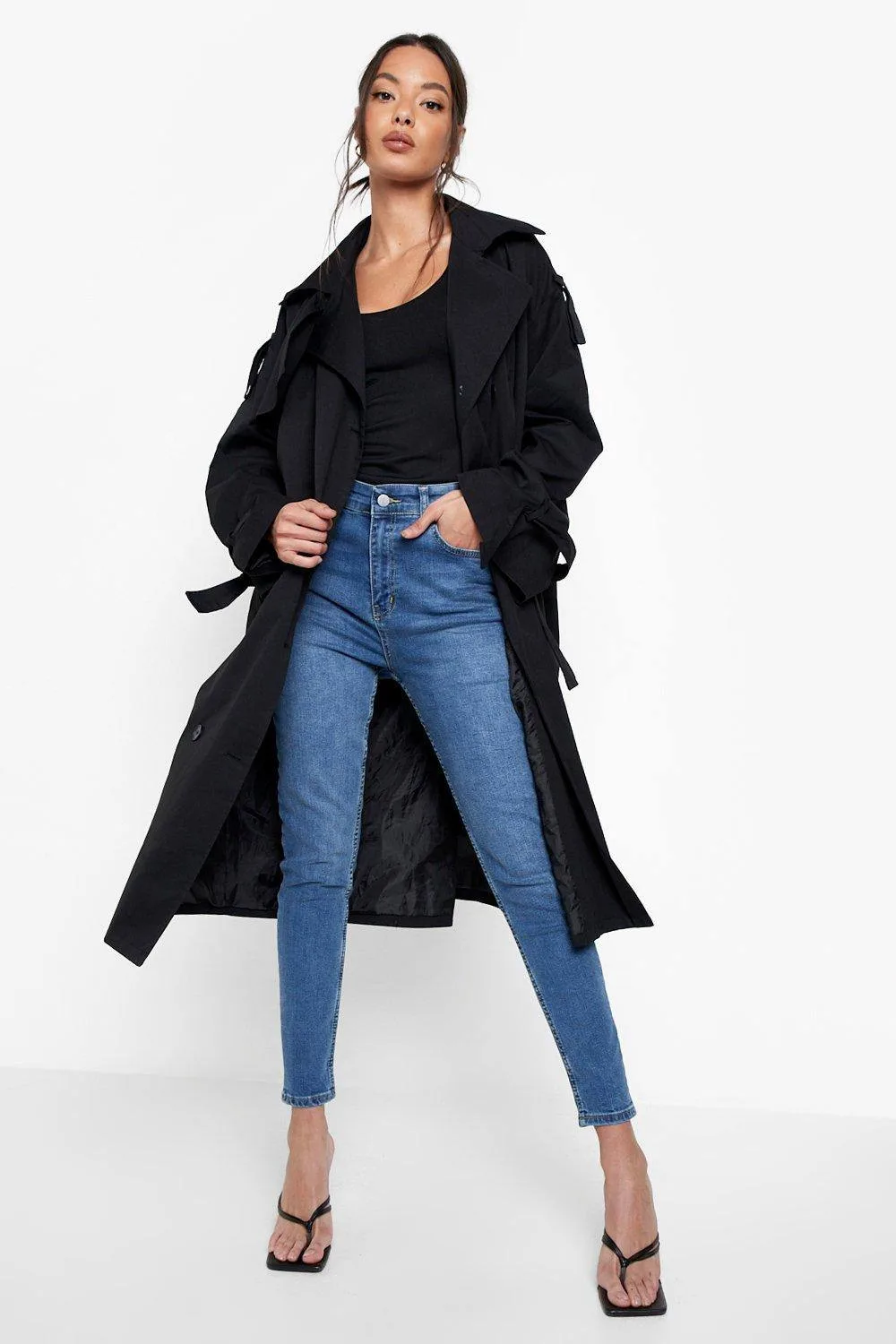 High Rise Butt Shaping Skinny Jeans by boohoo