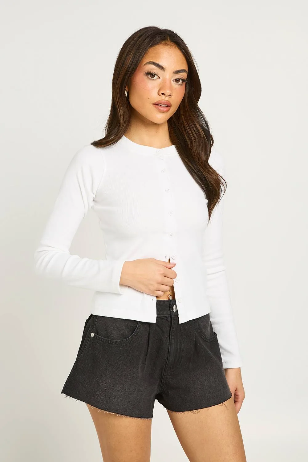 Flippy Wide Leg Denim Short by boohoo