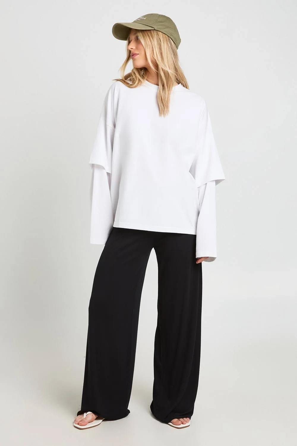 Everyday Jersey Wide Leg Trouser by boohoo