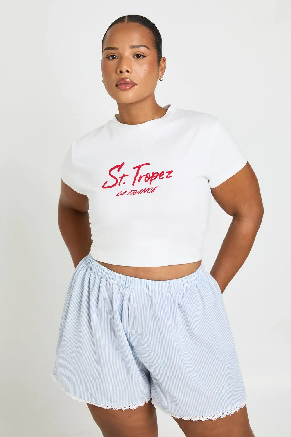 Lace Trim Short by boohoo