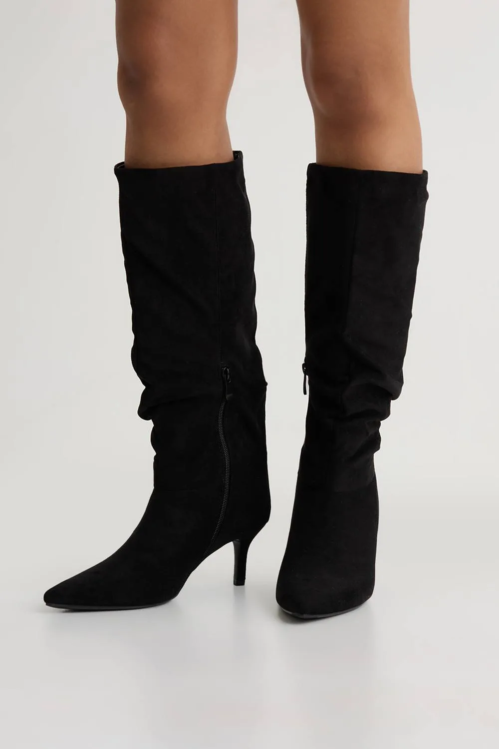 Slouchy Mid Height Knee High Boots by boohoo
