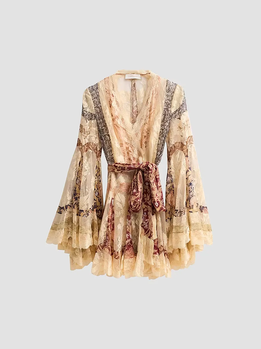 Valiant Panelled Wrap Mini Dress by Zimmermann