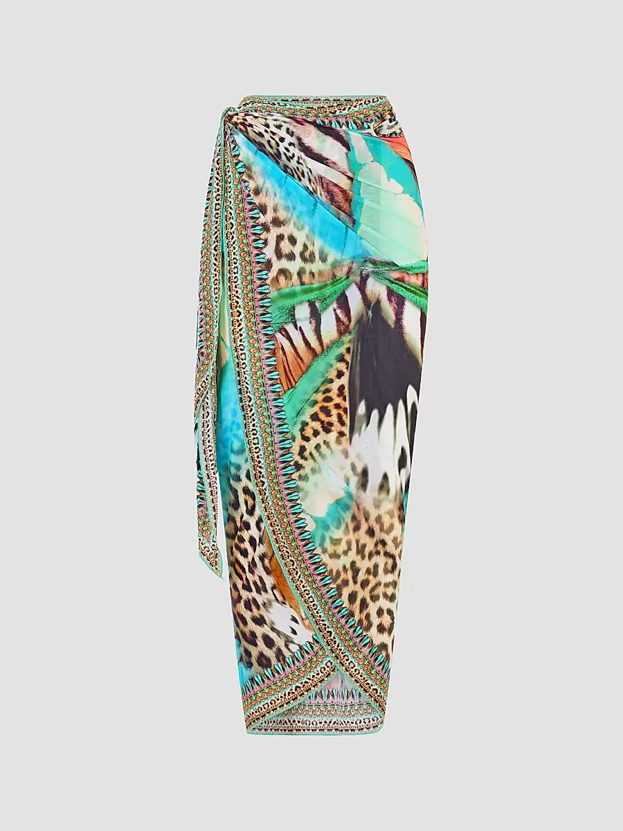 Animal-Print Sarong Midi Skirt by Camilla