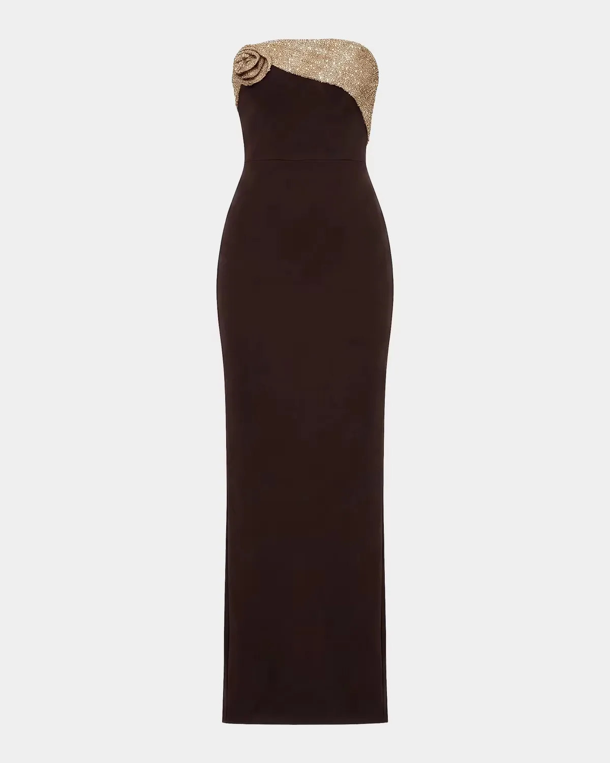 Lorraine Rosette Strapless Gown by Dress the Population Black Label