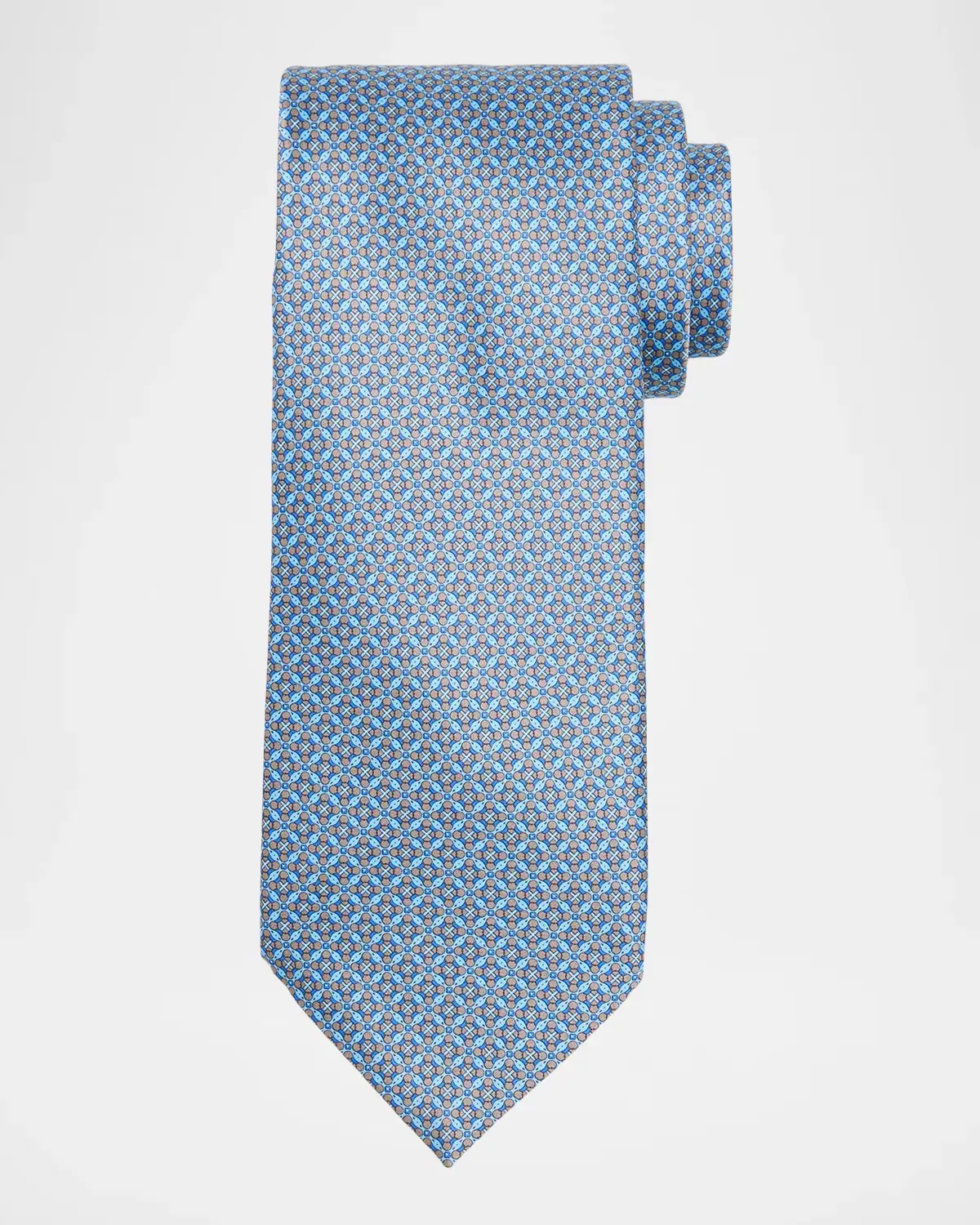 Geometric Floral Silk Tie