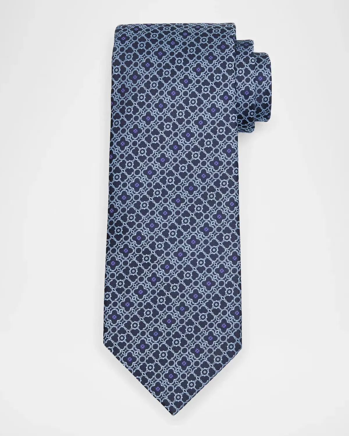 Geometric Lattice Silk Tie by Stefano Ricci