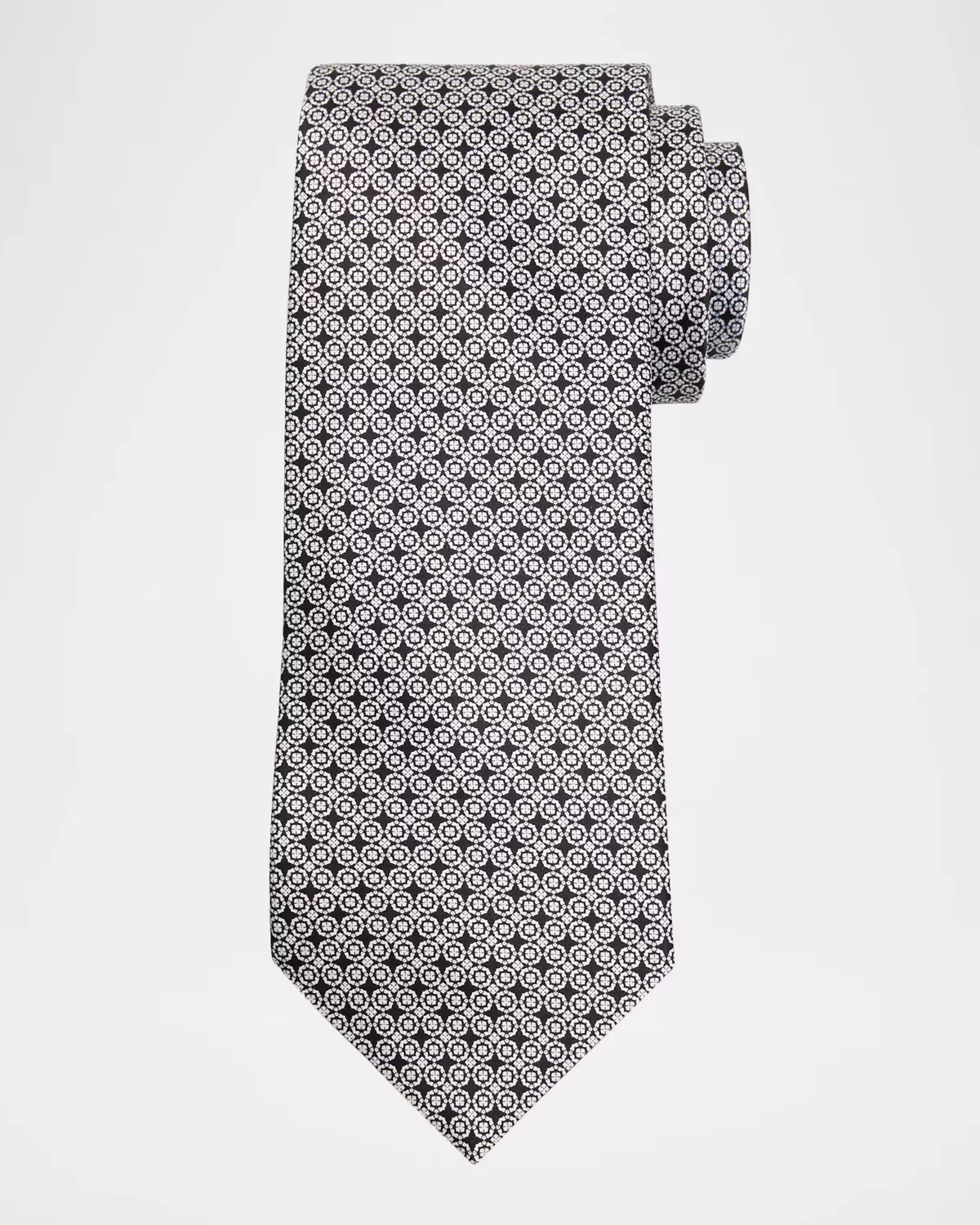 Diamond and Circle Silk Tie by Stefano Ricci