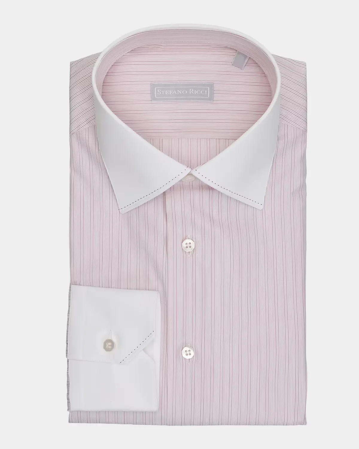 Cotton Tonal Double-Stripe Dress Shirt by Stefano Ricci