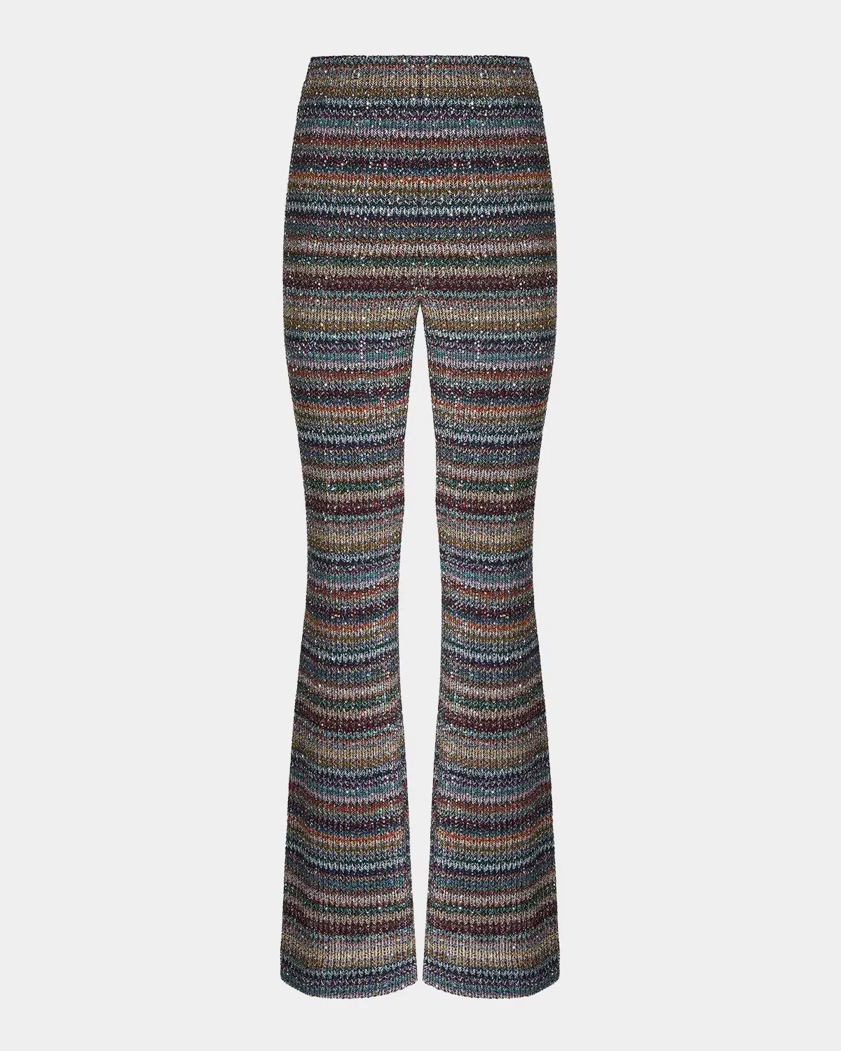 Striped Flare-Leg Trousers