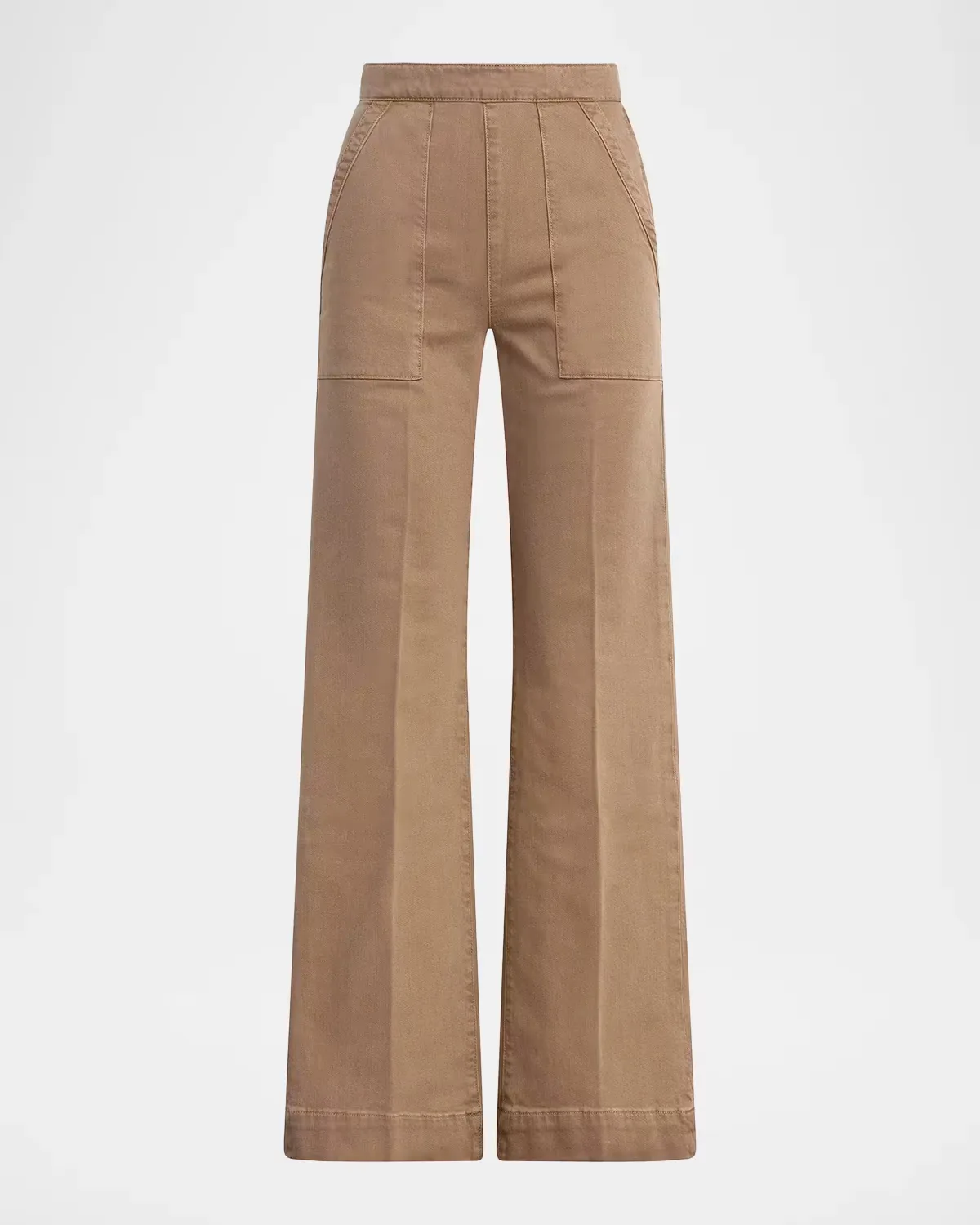 The Side Zip Wide-Leg Stretch Denim Pants