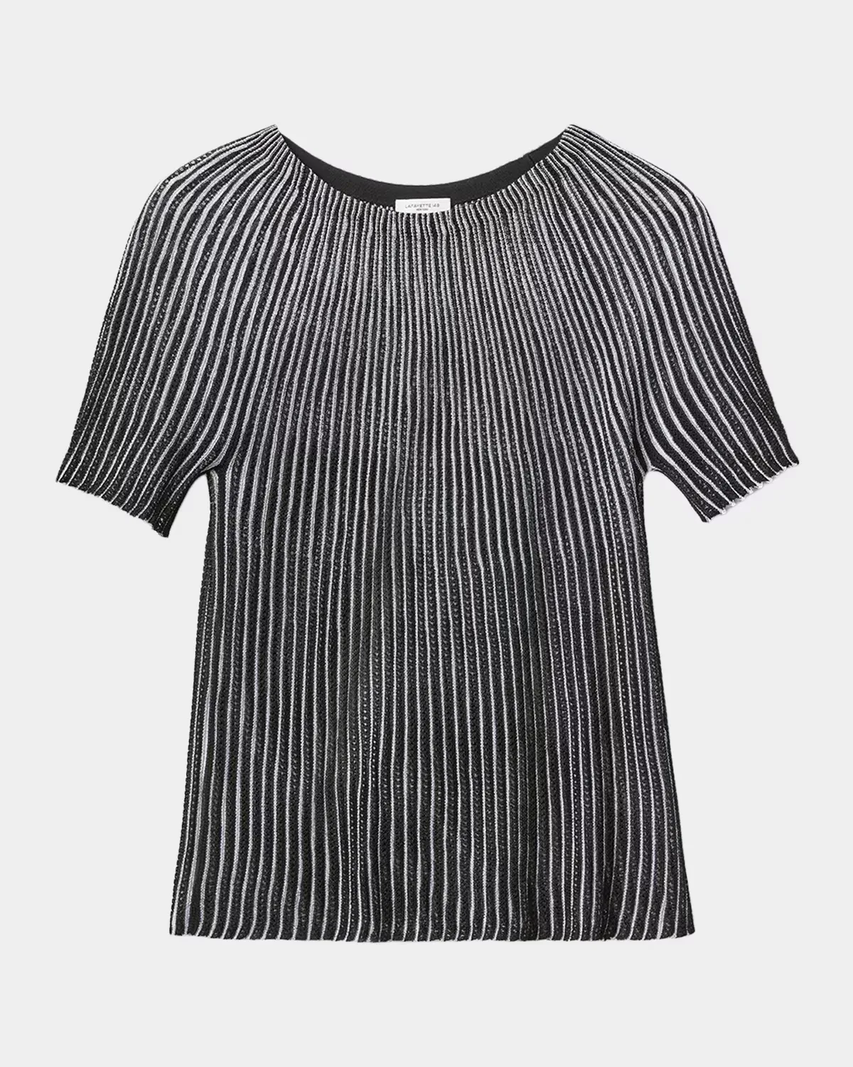 Metallic Sunburst Pointelle Knit Sweater by Lafayette 148 New York