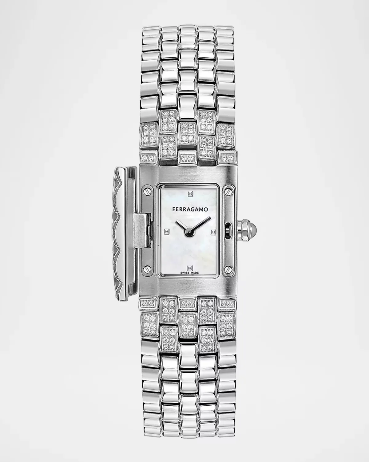 Ferragamo Secret Stainless Steel & 0.84 TCW Diamond Bracelet Watch 18.5MM x 30MM by FERRAGAMO