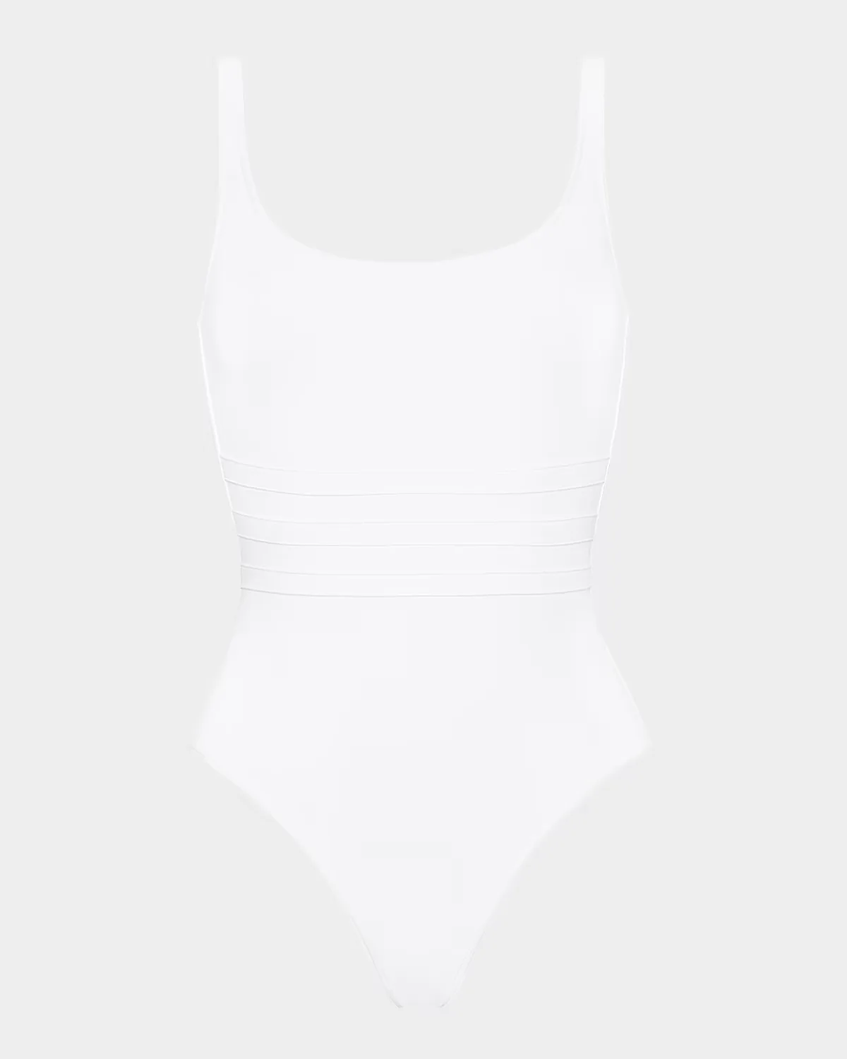 Asia Scoop-Neck One-Piece Swimsuit with Waistband Detail by ERES