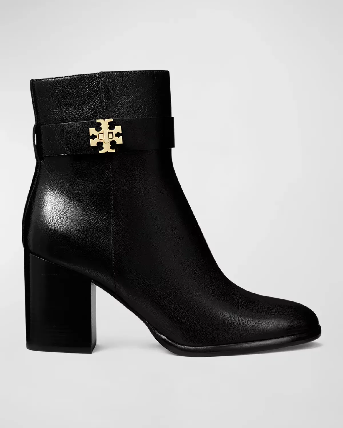 T-Lock Heeled Leather Ankle Boots