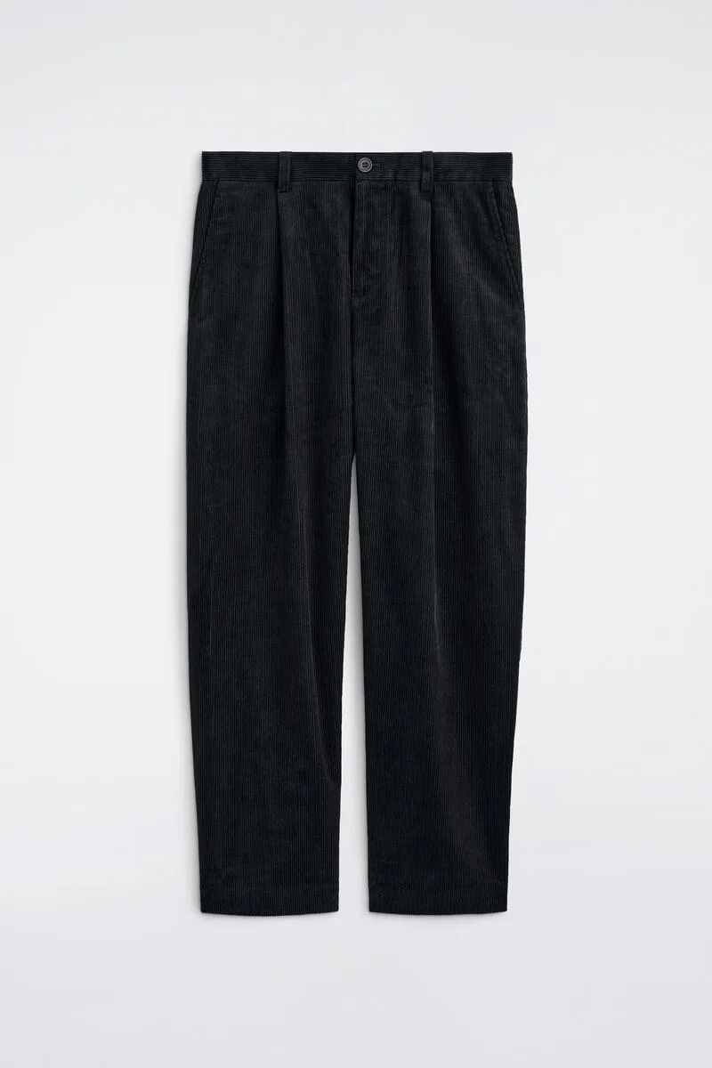 Pleated Relaxed-Fit Tapered Corduroy Pants