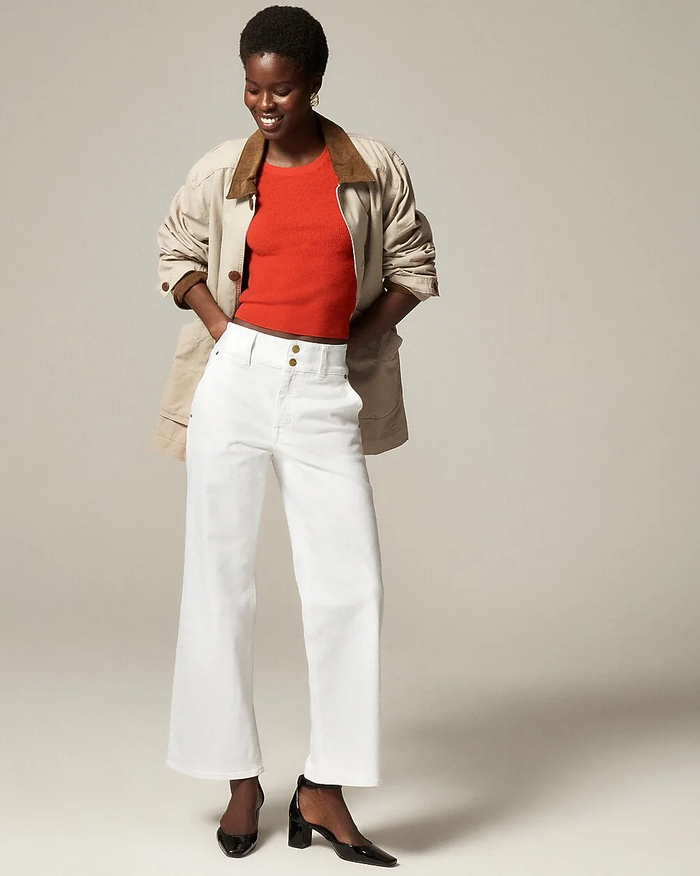 Tall Slim-Wide Jean with Stacked Buttons by J.Crew
