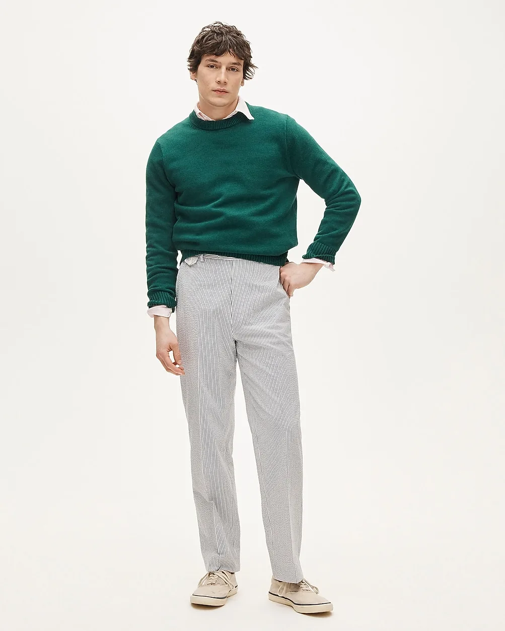 Relaxed-Fit Trouser in Cotton Seersucker by J.Crew