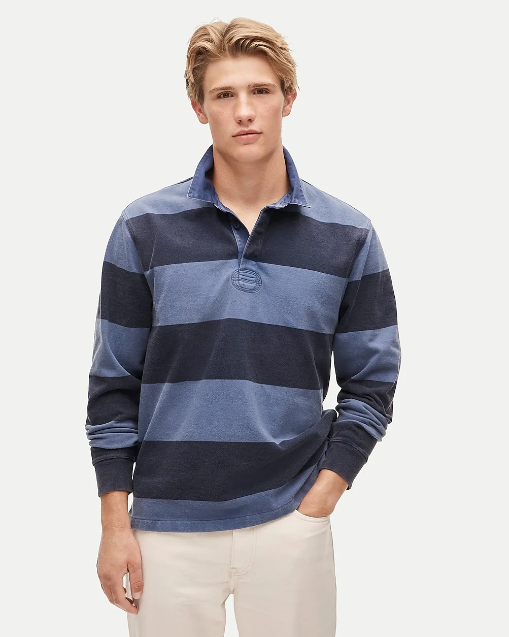 Tall Overdyed Rugby Shirt in Stripe