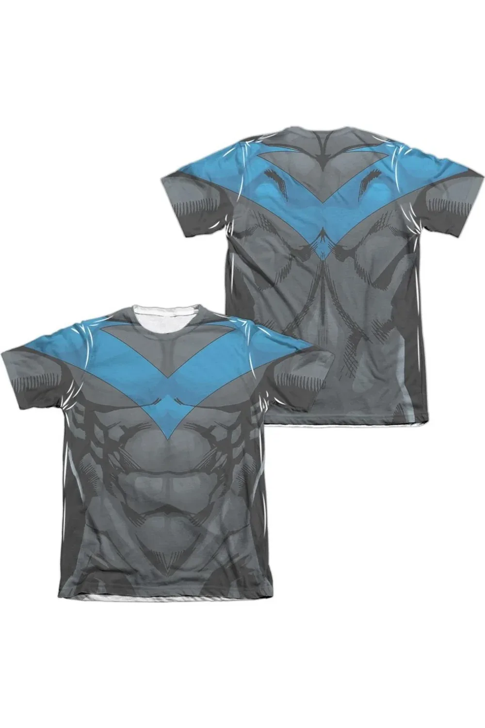Batman Nightwing Blue Uniform Front/Back Print Poly/Cotton Short Sleeve Tee by Gildan