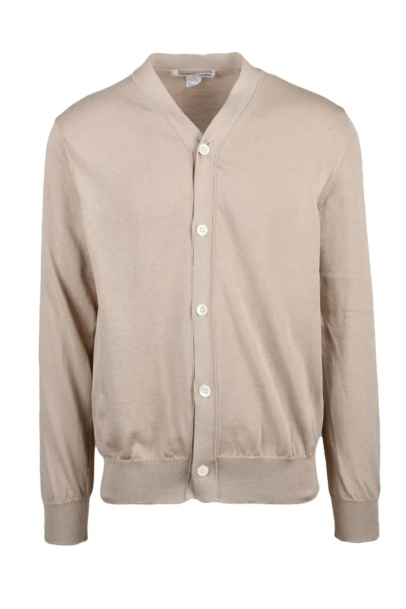 Cotton Blend Cardigan - Beige