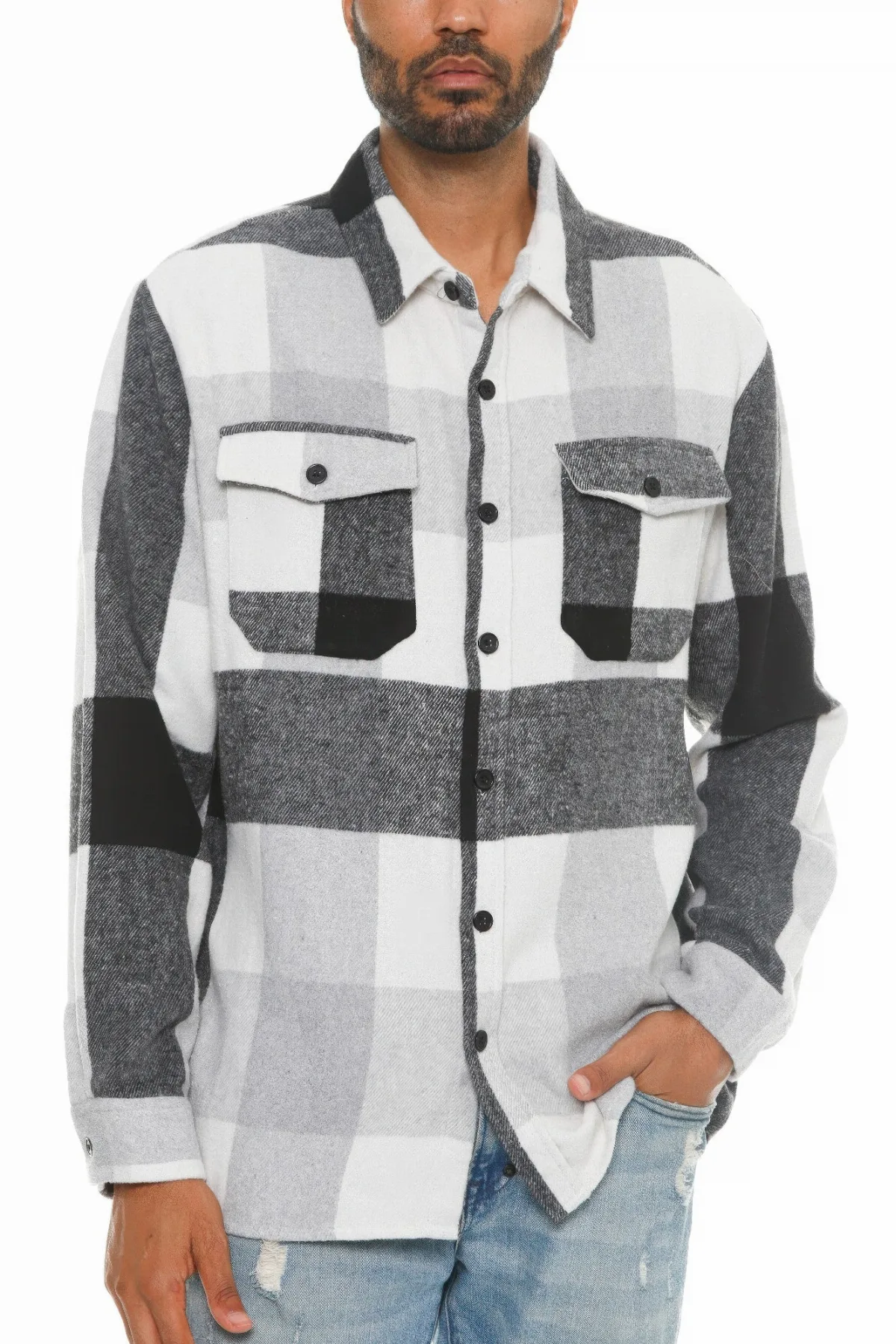 Checkered Soft Flannel Shacket by TRUEDAMES