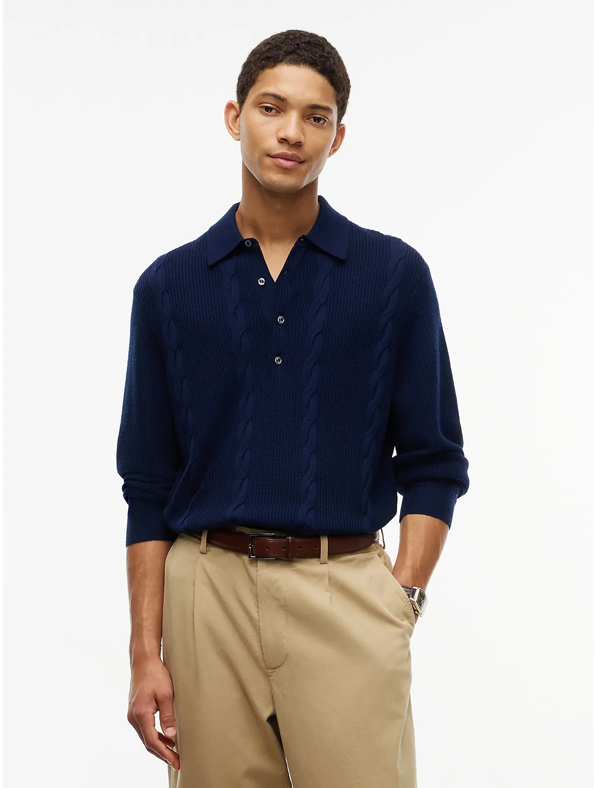 New York Label Wool-Blend Sweater Polo by Tommy Hilfiger