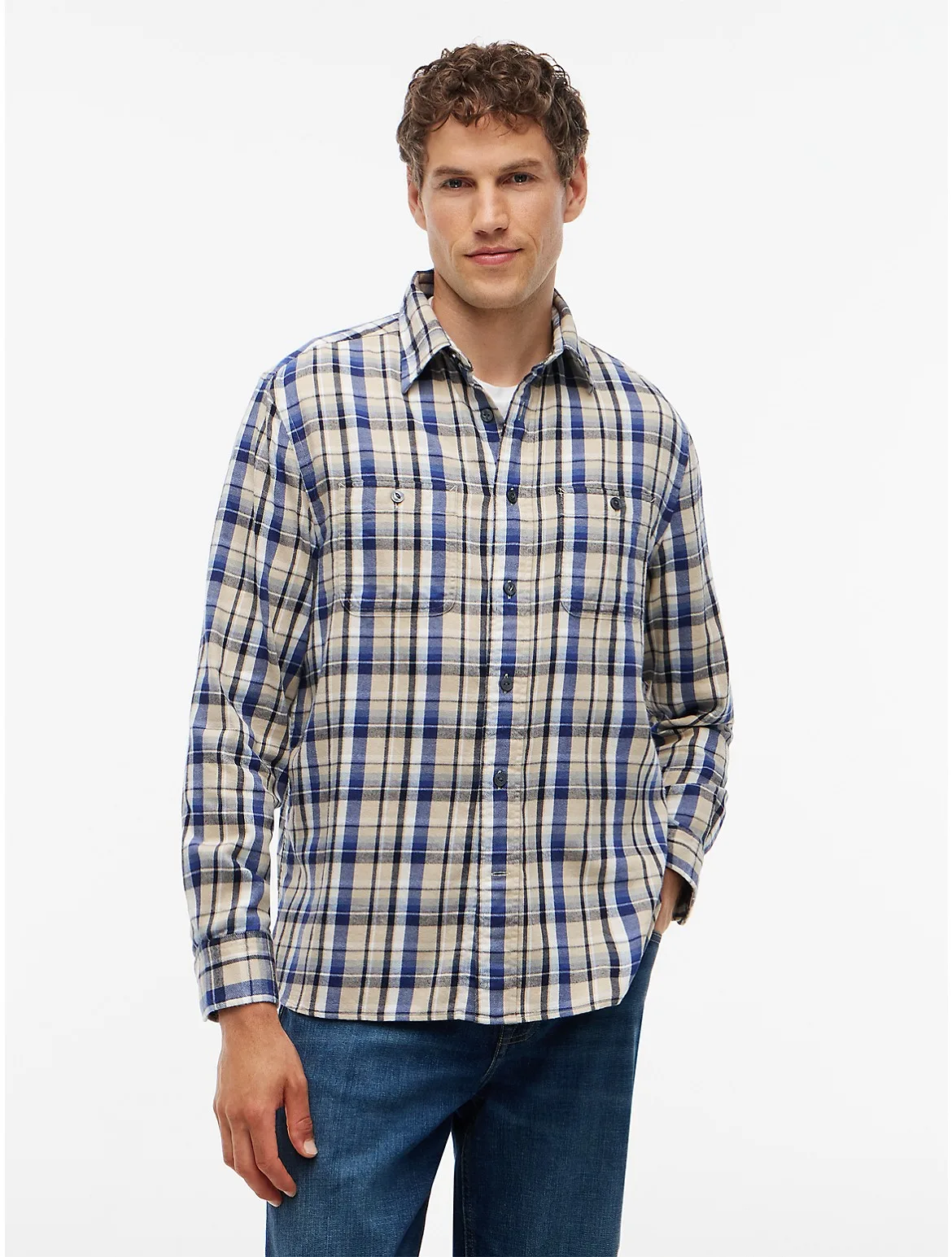 Classic Fit Plaid Flannel Twill Shirt by Tommy Hilfiger