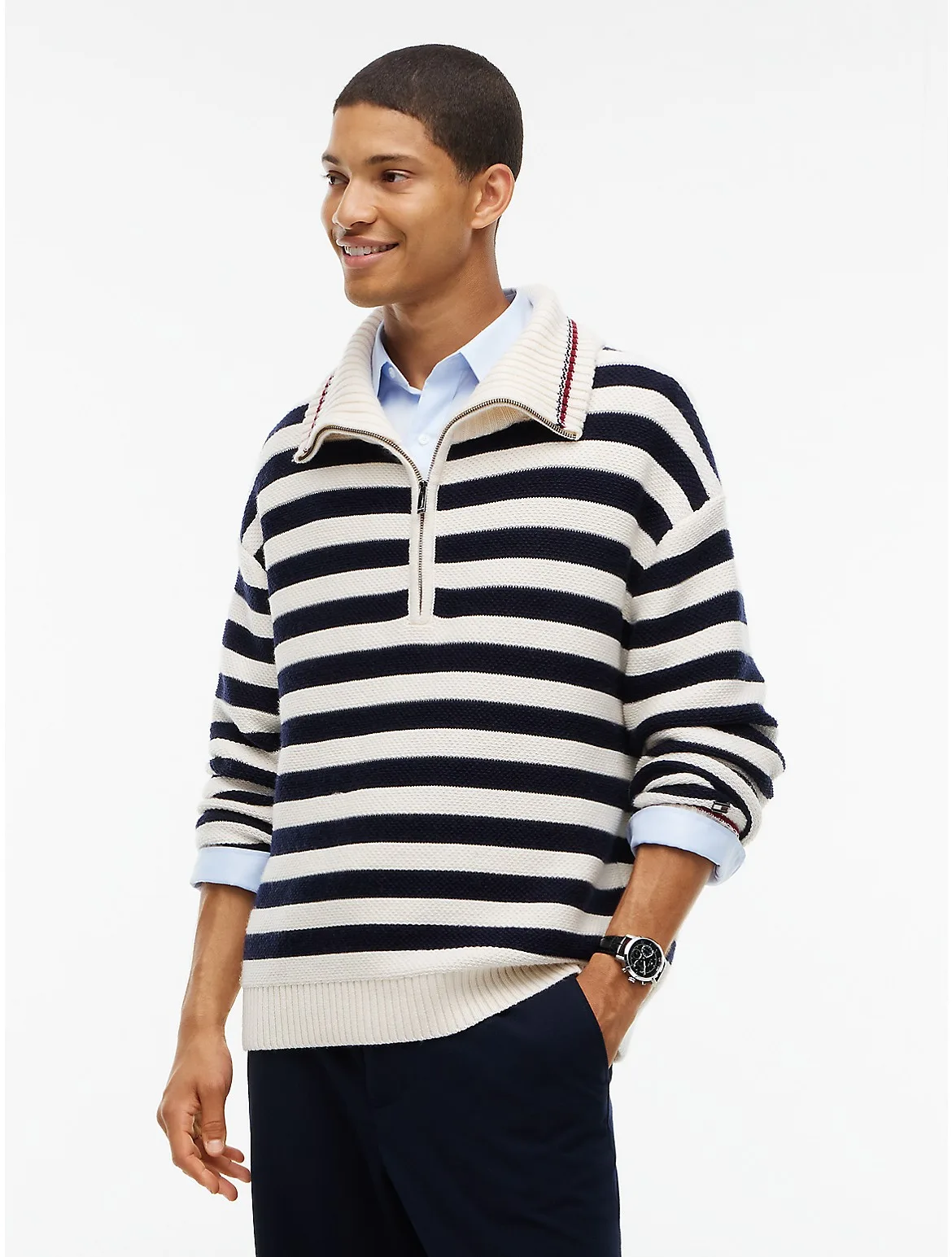 New York Label Wool-Blend Quarter-Zip Sweater by Tommy Hilfiger
